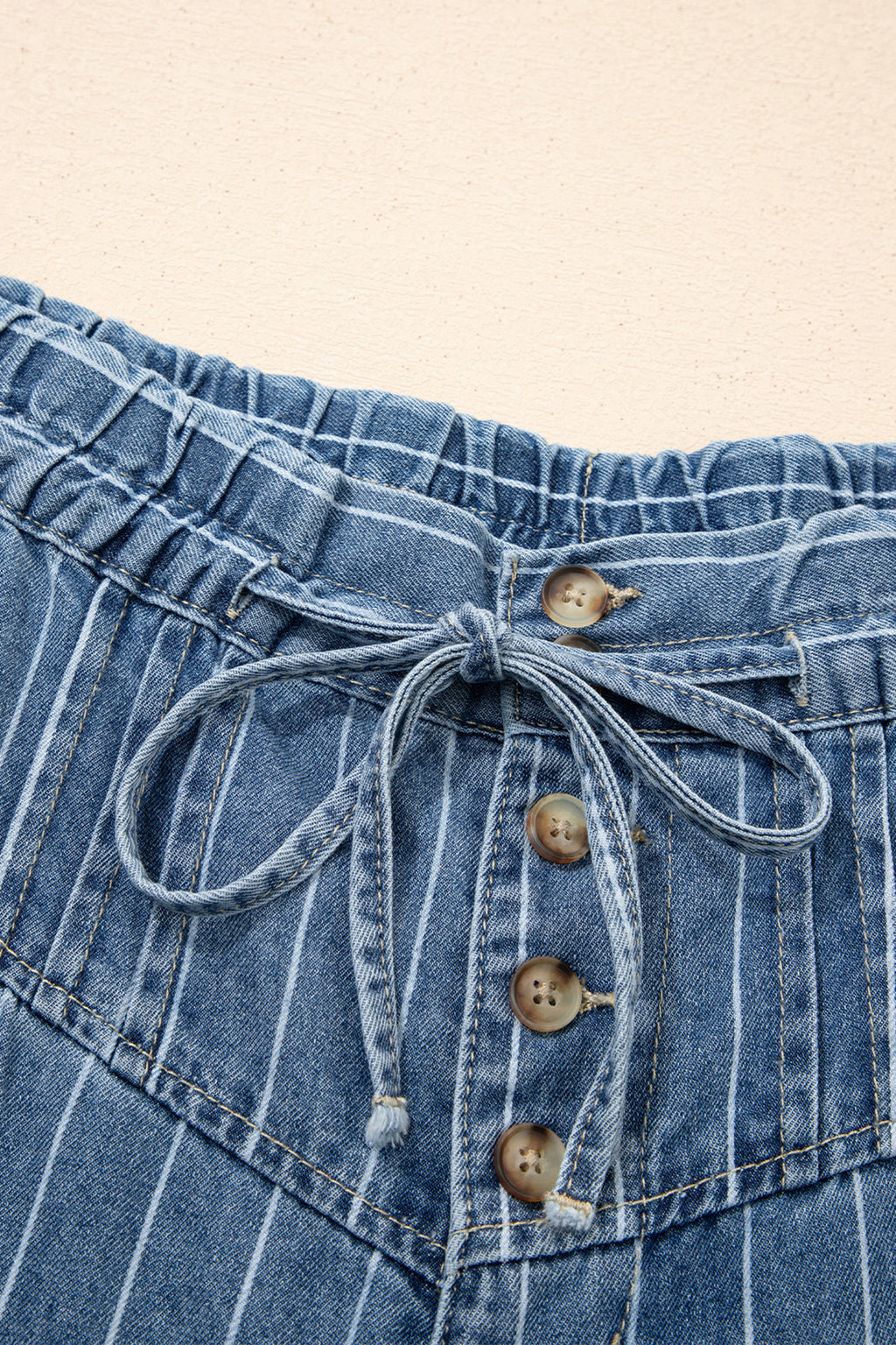 Drawstring Wide Leg Jeans