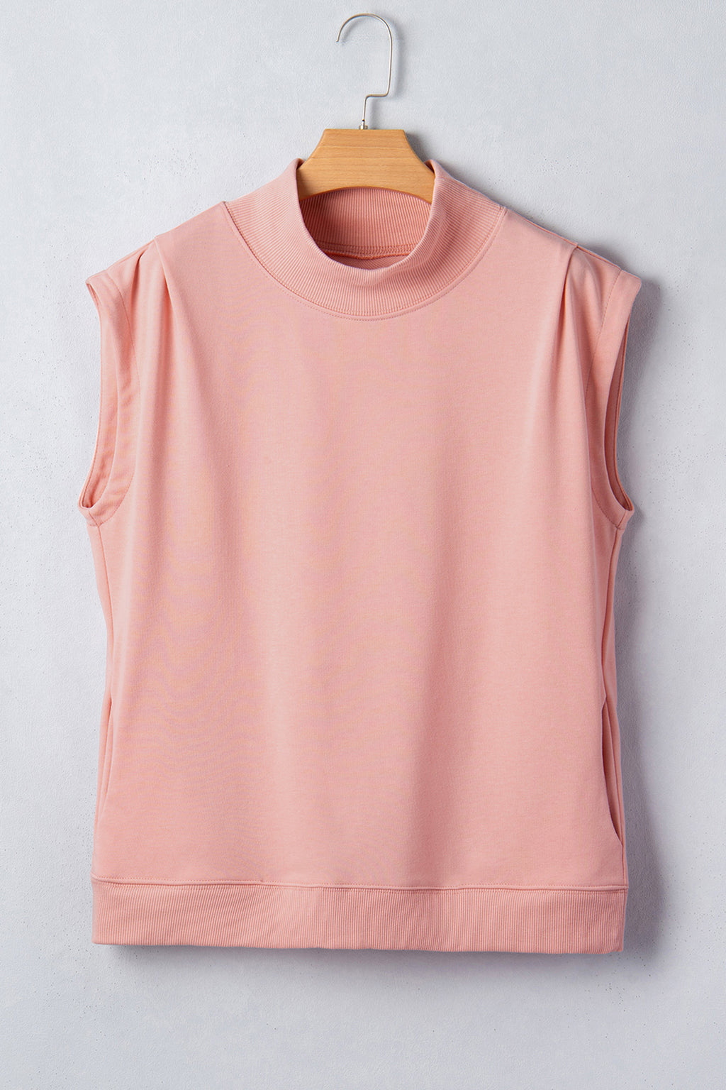 High Neck Cap Sleeve Loose Top