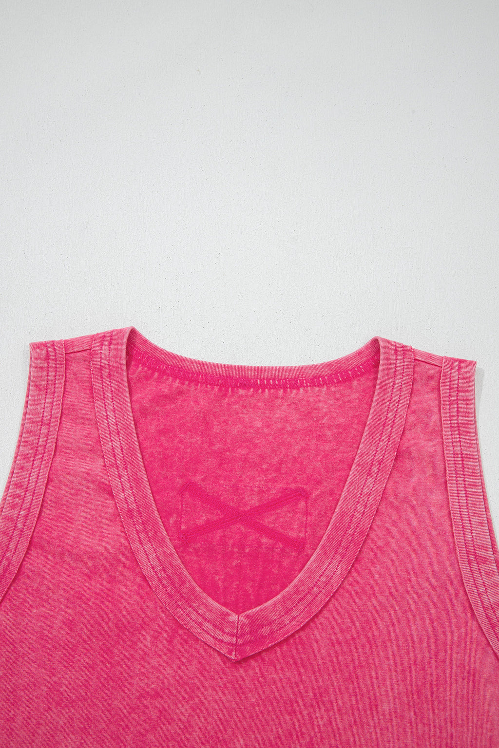 Rose Red Mineral Wash V Neck Tank Top