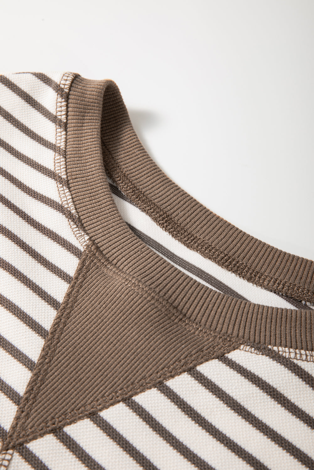 Sachet Pink Striped Ruffle Sleeve Round Neck Top