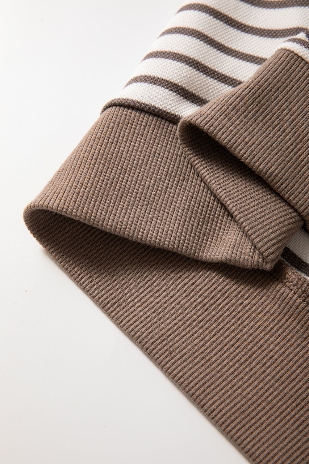 Sachet Pink Striped Ruffle Sleeve Round Neck Top