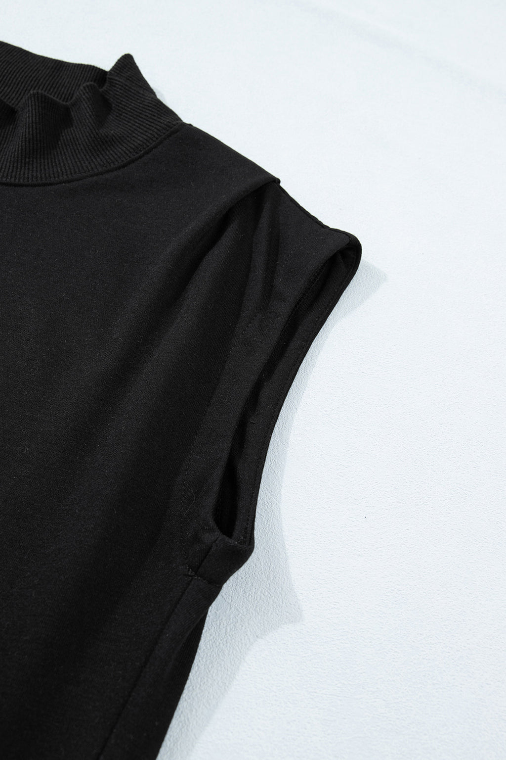 High Neck Cap Sleeve Loose Top