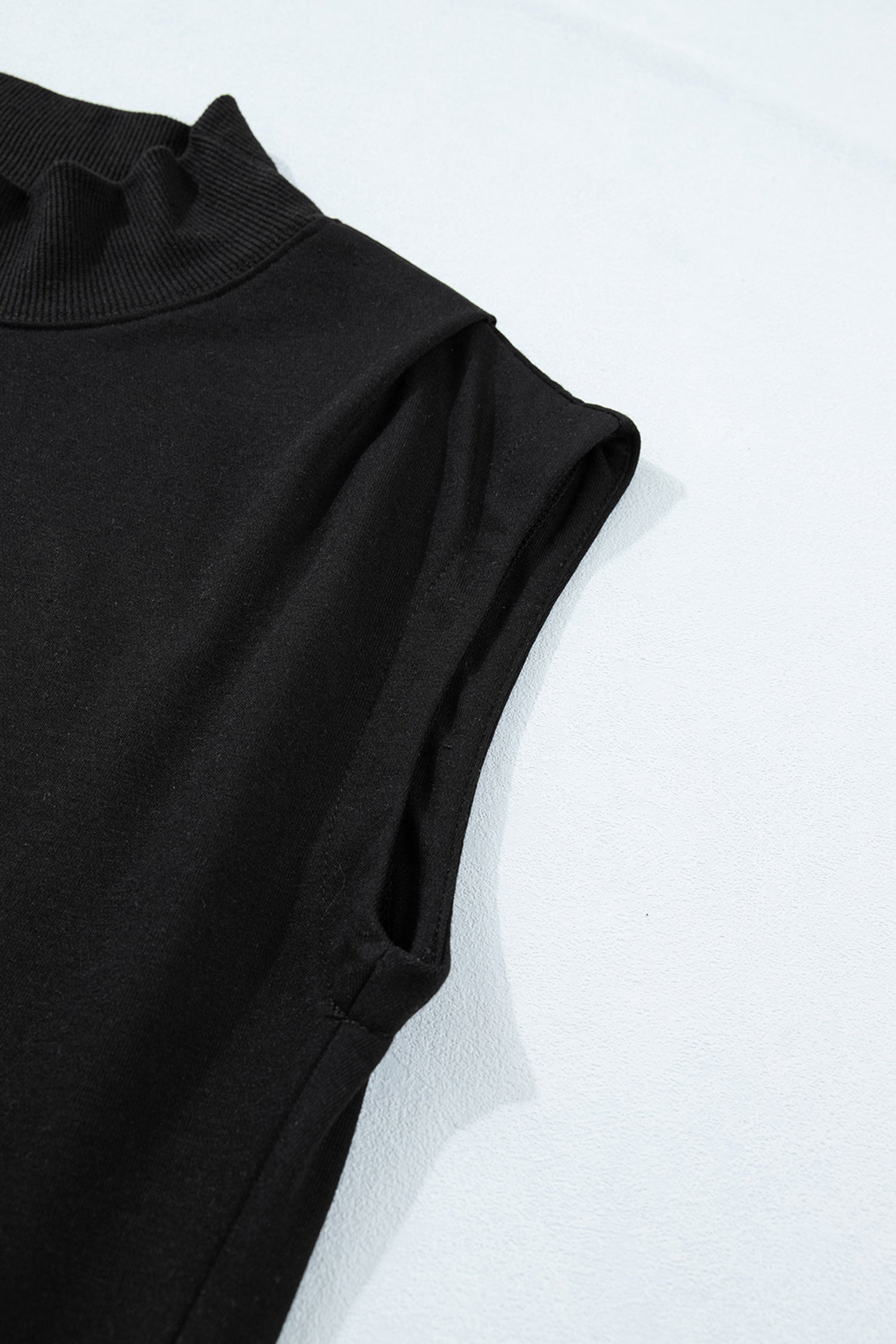 High Neck Cap Sleeve Loose Top