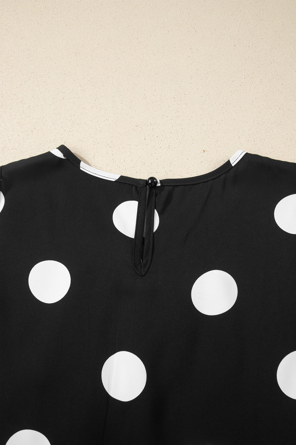 Black Polka Dot Print Pleated Round Neck Tank Casual Wide Leg Two-Piece Outfit