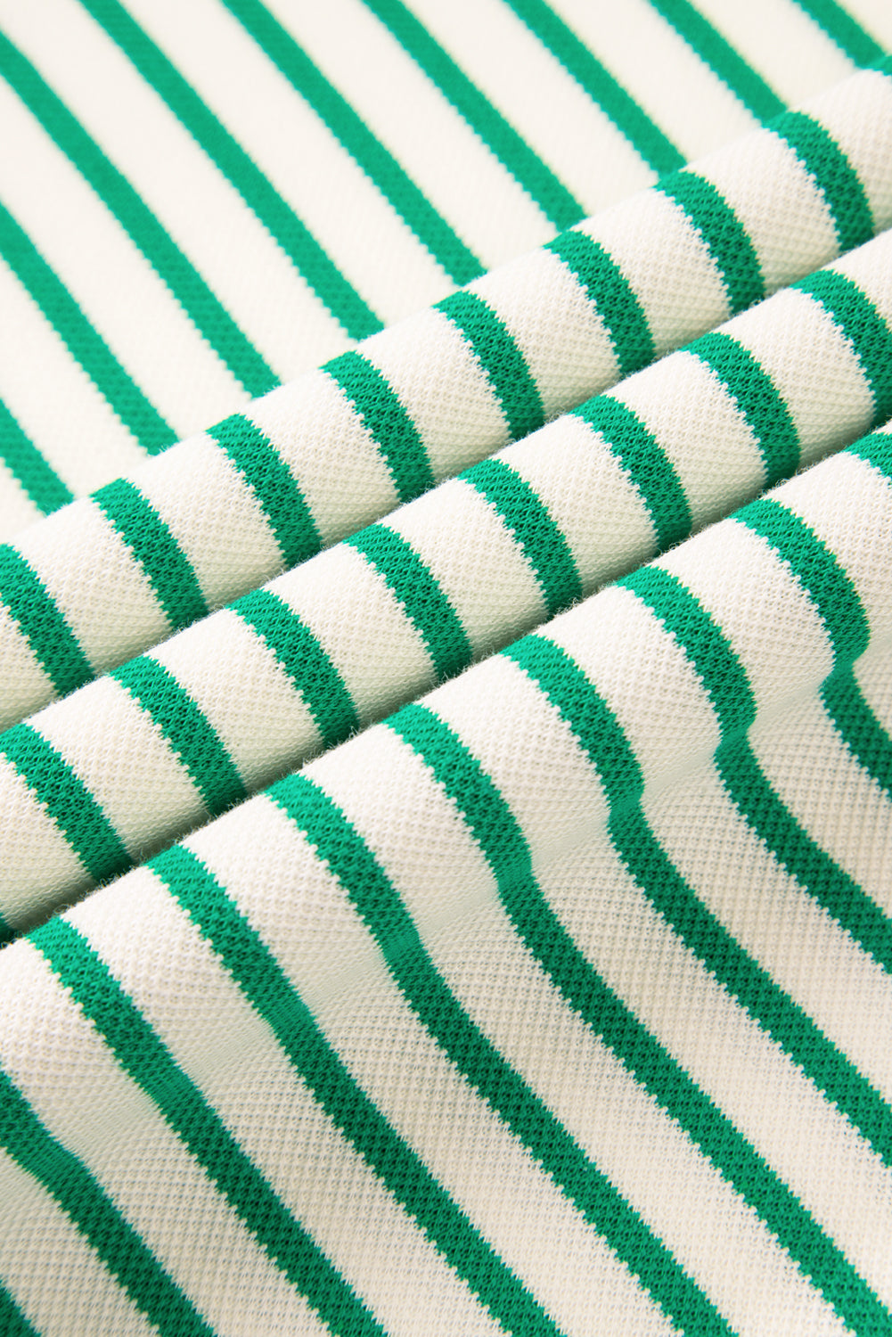 Sachet Pink Striped Ruffle Sleeve Round Neck Top