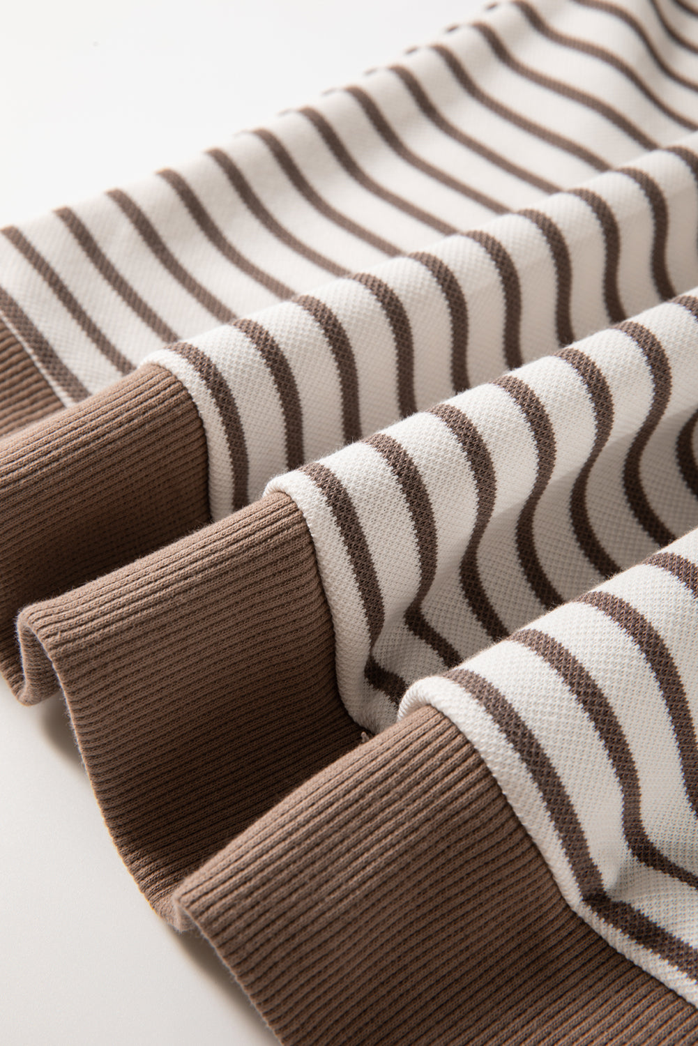 Sachet Pink Striped Ruffle Sleeve Round Neck Top