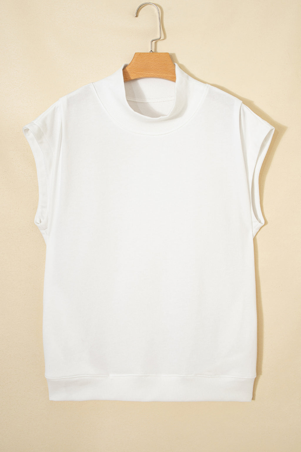 High Neck Cap Sleeve Loose Top