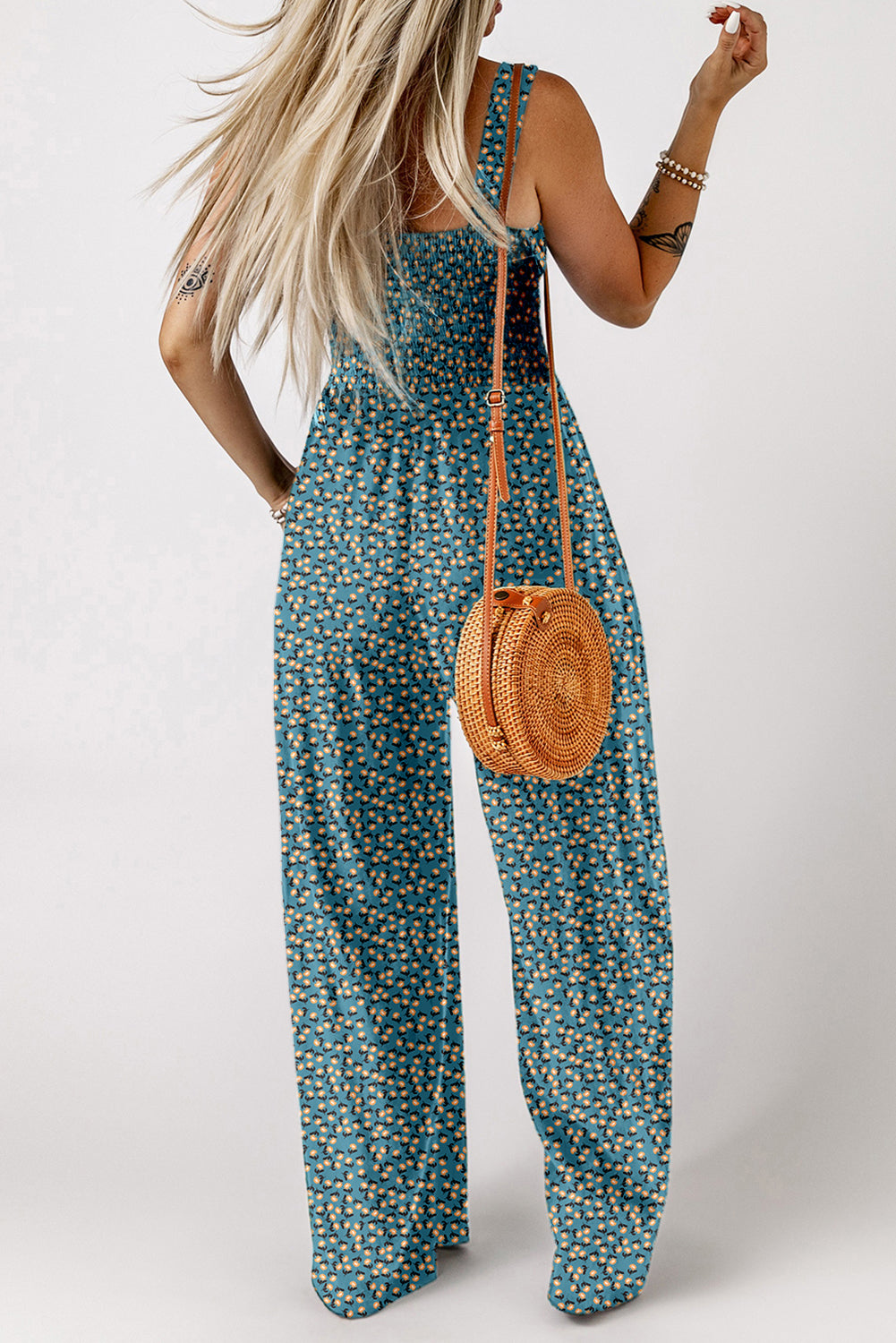 Flowy Wide Leg Floral Jumpsuit