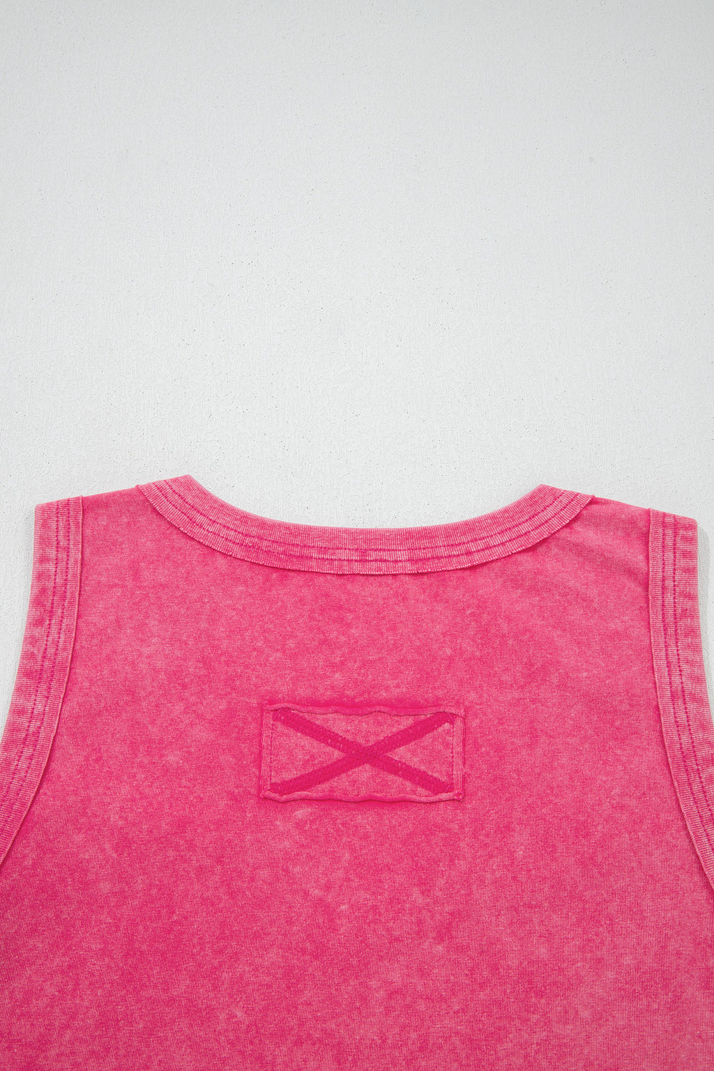 Rose Red Mineral Wash V Neck Tank Top