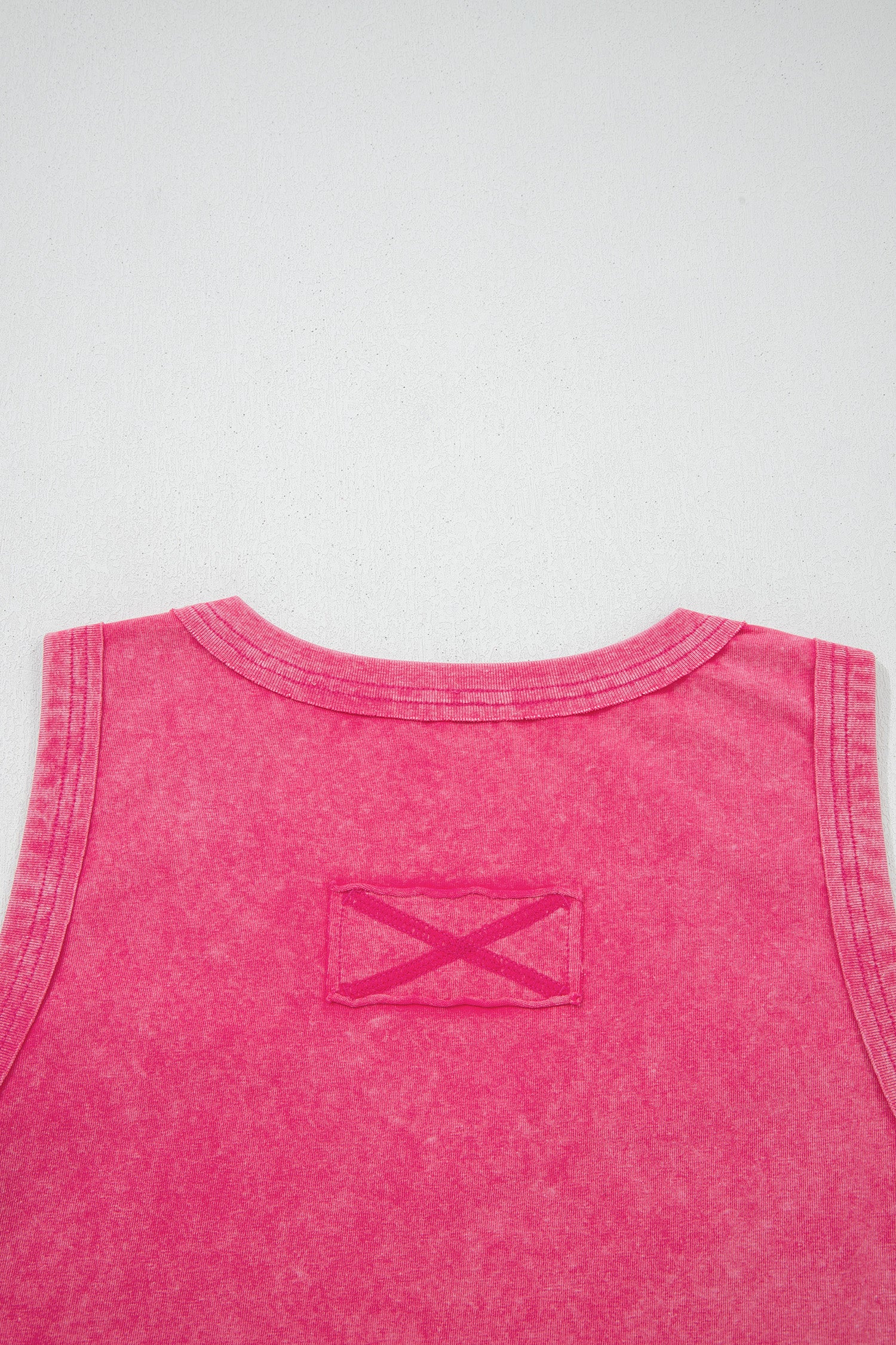 Rose Red Mineral Wash V Neck Tank Top