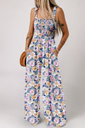 Flowy Wide Leg Floral Jumpsuit