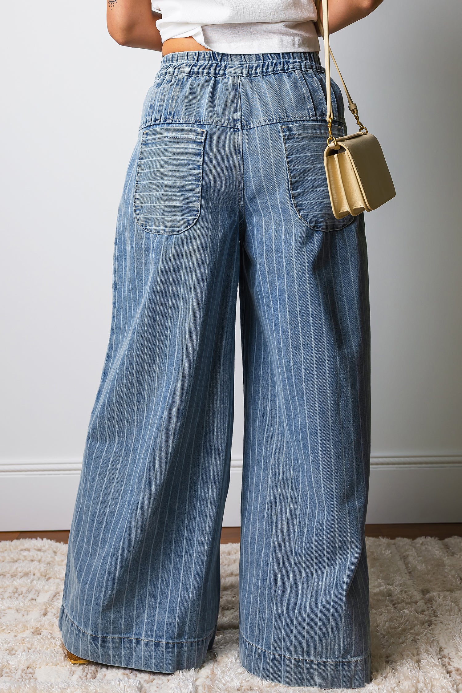 Drawstring Wide Leg Jeans